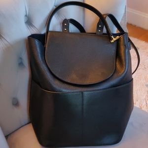 Cuyana black pebbled leather